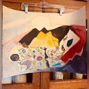 1972 Randall Zorn Signed Abstract Art Print with Vibrant Colors